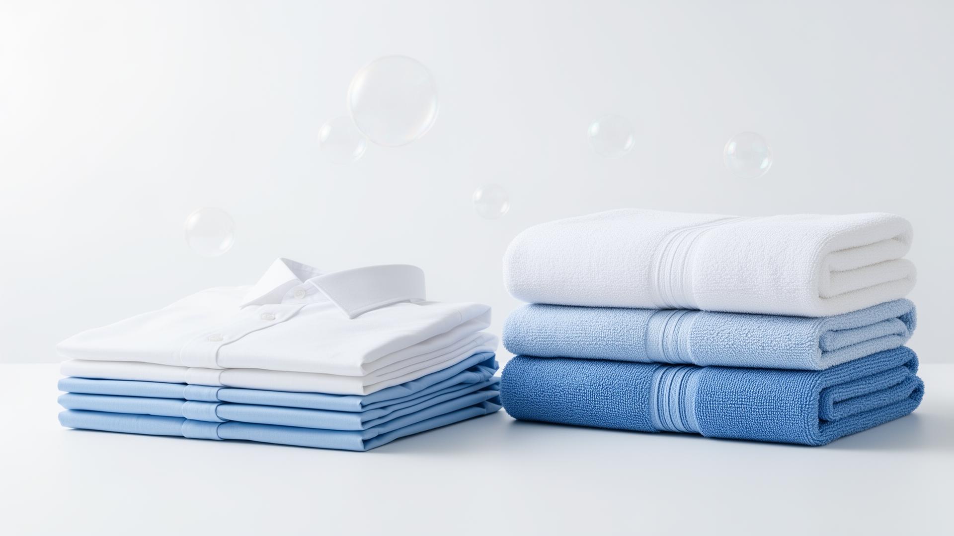 Professional laundry service with neatly folded clothes and fresh towels